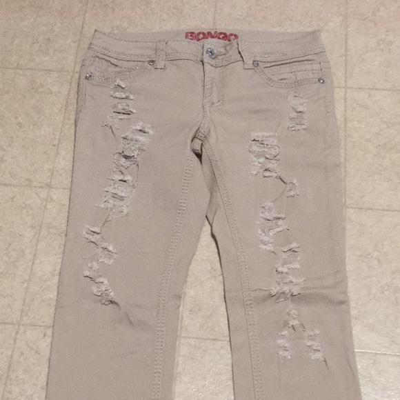 BONGO tan distressed jeans sz 7 - Picture 1 of 3